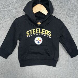 NFL Team Apparel Pittsburgh Steelers Hoodie Youth 2T Black Pullover Sweatshirt